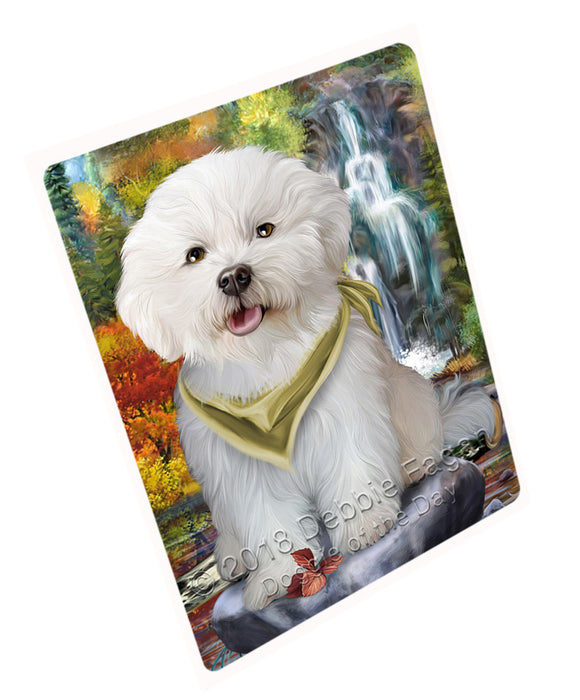 Scenic Waterfall Bichon Frise Dog Tempered Cutting Board C52971