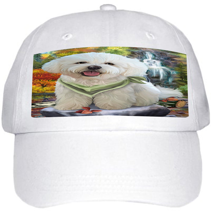 Scenic Waterfall Bichon Frise Dog Ball Hat Cap HAT52842