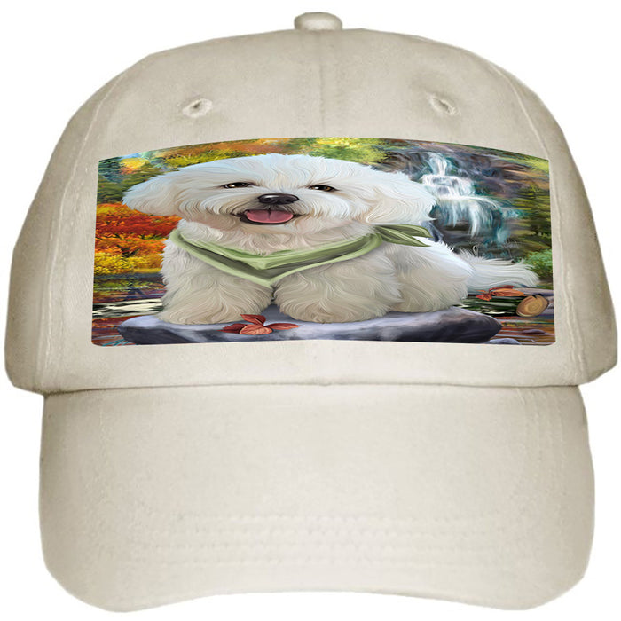 Scenic Waterfall Bichon Frise Dog Ball Hat Cap HAT52842