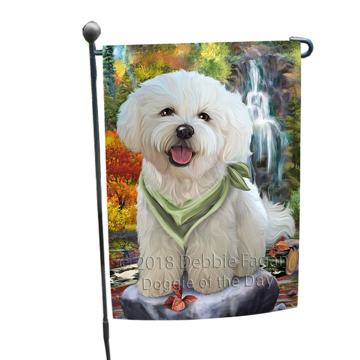 Scenic Waterfall Bichon Frise Dog Garden Flag GFLG49532