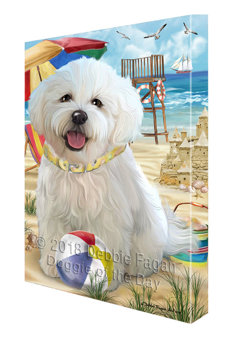 Pet Friendly Beach Bichon Frise Dog Canvas Wall Art CVS52653