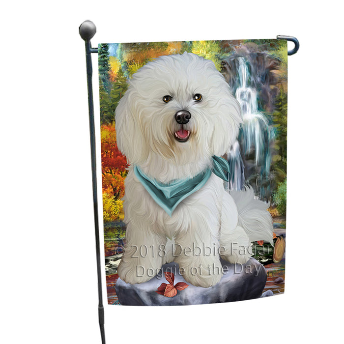 Scenic Waterfall Bichon Frise Dog Garden Flag GFLG49533