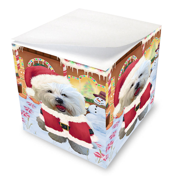 Christmas Gingerbread House Candyfest Bichon Frise Dog Note Cube NOC54255