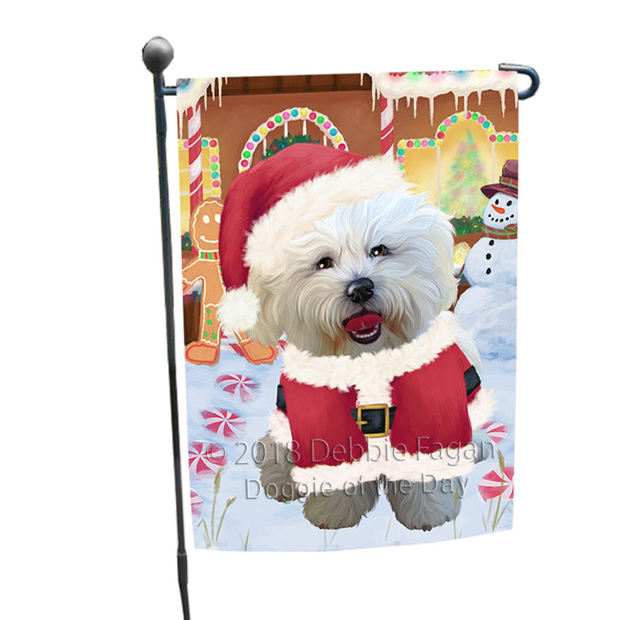 Christmas Gingerbread House Candyfest Bichon Frise Dog Garden Flag GFLG56731