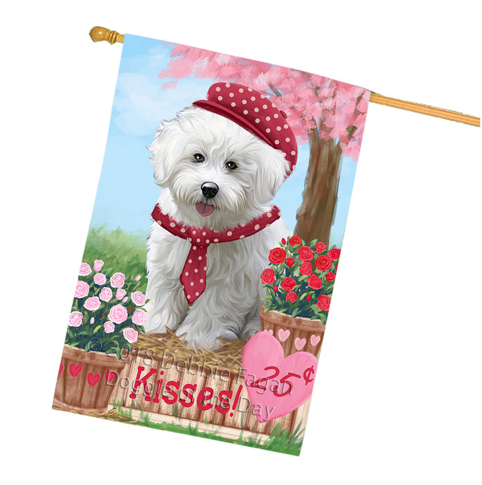 Rosie 25 Cent Kisses Bichon Frise Dog House Flag FLG56509