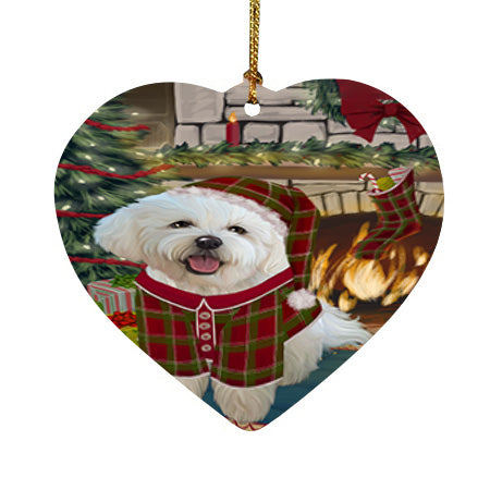 The Stocking was Hung Bichon Frise Dog Heart Christmas Ornament HPOR55568