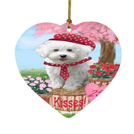Rosie 25 Cent Kisses Bichon Frise Dog Heart Christmas Ornament HPOR56181