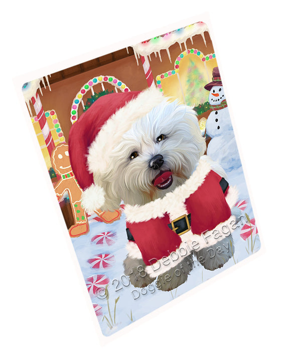 Christmas Gingerbread House Candyfest Bichon Frise Dog Magnet MAG73688 (Small 5.5" x 4.25")