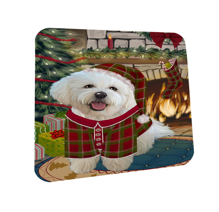 The Stocking was Hung Bichon Frise Dog Coasters Set of 4 CST55170