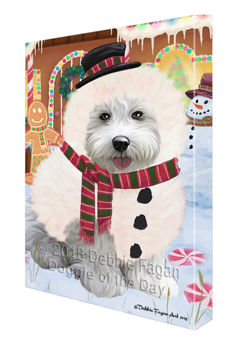 Christmas Gingerbread House Candyfest Bichon Frise Dog Canvas Print Wall Art Décor CVS127880