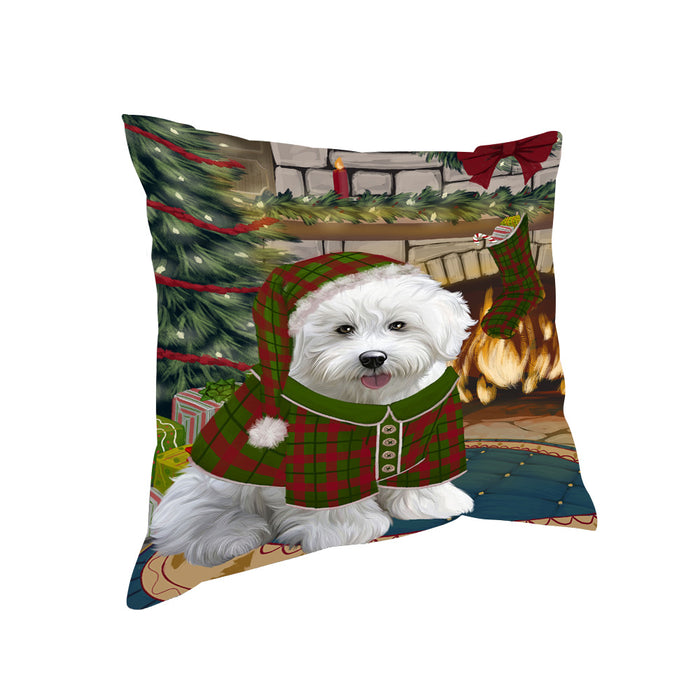 The Stocking was Hung Bichon Frise Dog Pillow PIL69780