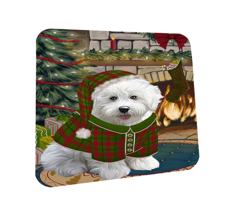 The Stocking was Hung Bichon Frise Dog Coasters Set of 4 CST55171