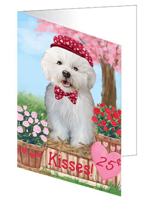 Rosie 25 Cent Kisses Bichon Frise Dog Handmade Artwork Assorted Pets Greeting Cards and Note Cards with Envelopes for All Occasions and Holiday Seasons GCD71993
