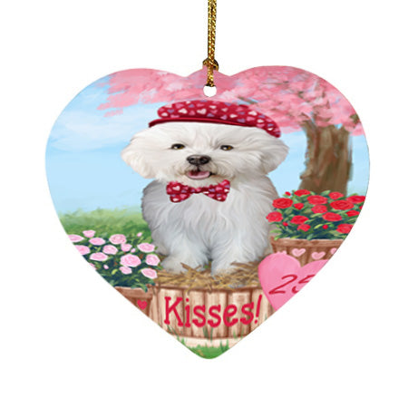 Rosie 25 Cent Kisses Bichon Frise Dog Heart Christmas Ornament HPOR56182