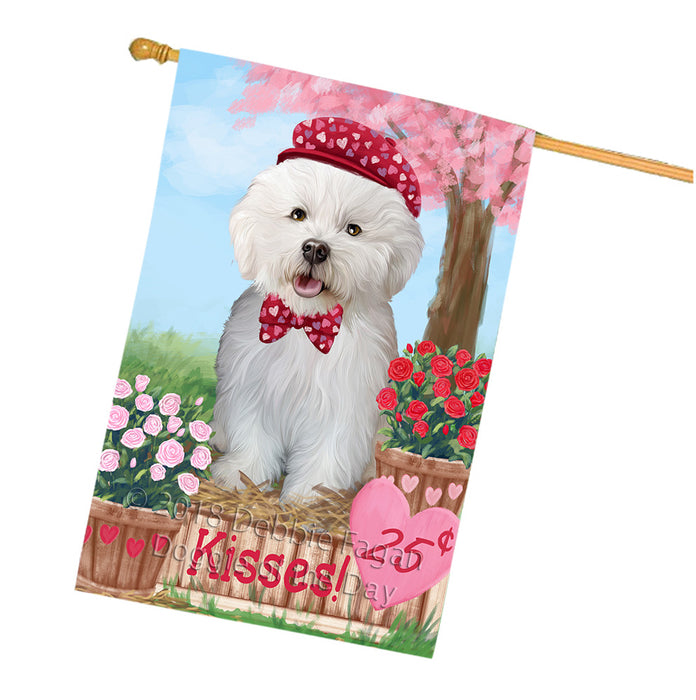 Rosie 25 Cent Kisses Bichon Frise Dog House Flag FLG56510