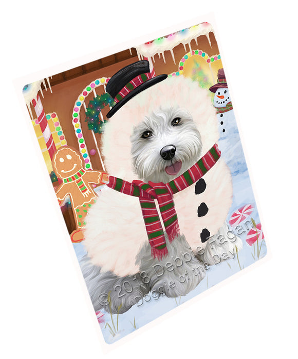 Christmas Gingerbread House Candyfest Bichon Frise Dog Magnet MAG73691 (Small 5.5" x 4.25")