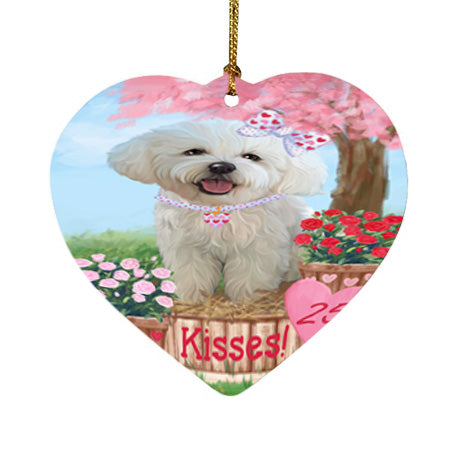Rosie 25 Cent Kisses Bichon Frise Dog Heart Christmas Ornament HPOR56183