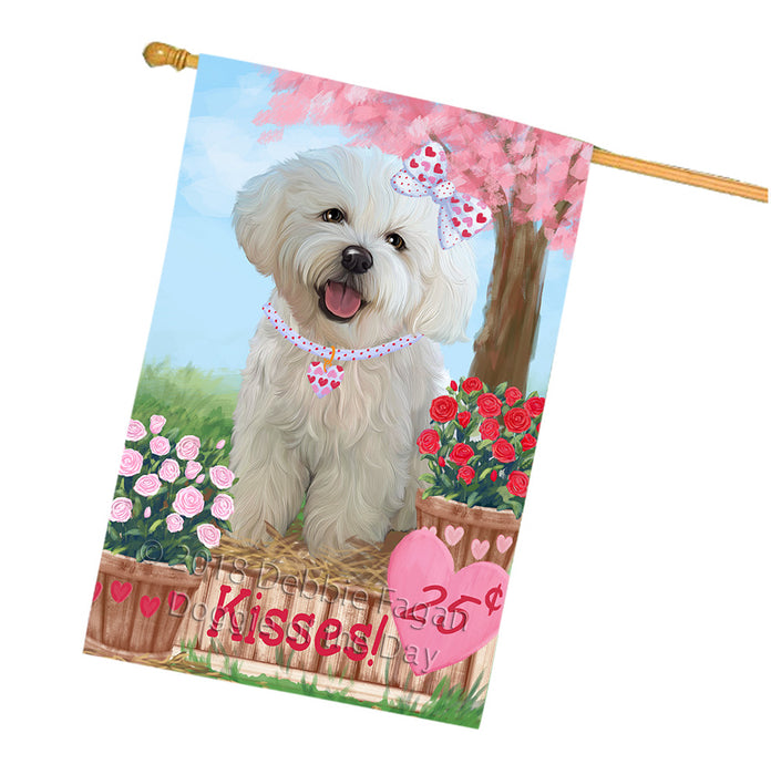 Rosie 25 Cent Kisses Bichon Frise Dog House Flag FLG56511