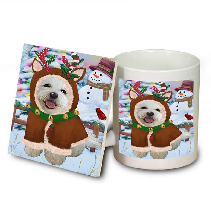 Christmas Gingerbread House Candyfest Bichon Frise Dog Mug and Coaster Set MUC56177