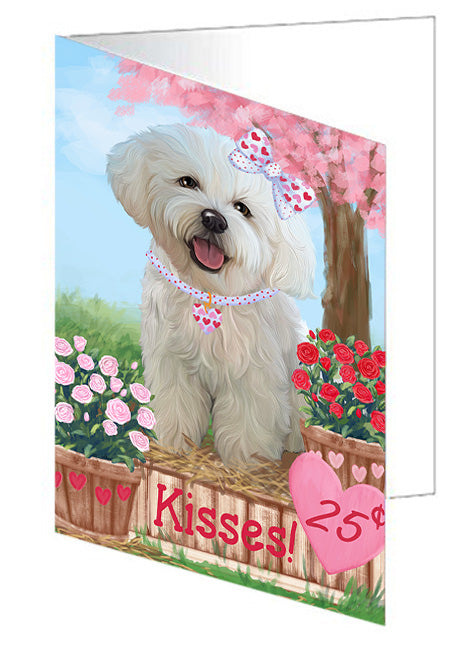 Rosie 25 Cent Kisses Bichon Frise Dog Handmade Artwork Assorted Pets Greeting Cards and Note Cards with Envelopes for All Occasions and Holiday Seasons GCD71996