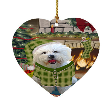 The Stocking was Hung Bichon Frise Dog Heart Christmas Ornament HPOR55571