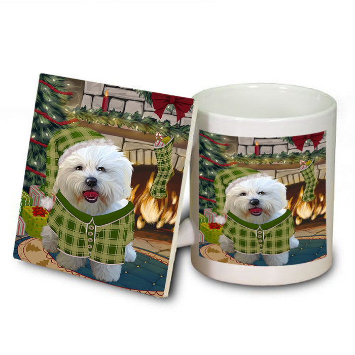 The Stocking was Hung Bichon Frise Dog Mug and Coaster Set MUC55207