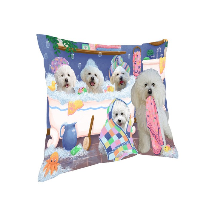 Rub A Dub Dogs In A Tub Bichon Frises Dog Pillow PIL81352