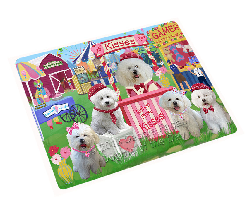 Carnival Kissing Booth Bichon Frises Dog Large Refrigerator / Dishwasher Magnet RMAG96978