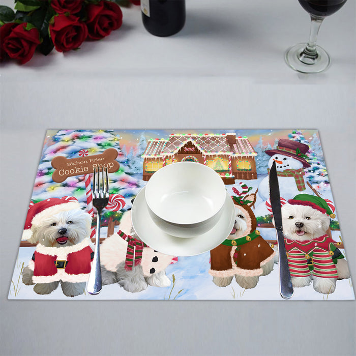 Holiday Gingerbread Cookie Bichon Frise Dogs Placemat