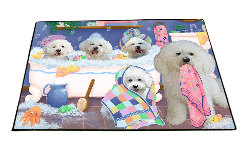 Rub A Dub Dogs In A Tub Bichon Frises Dog Floormat FLMS53478