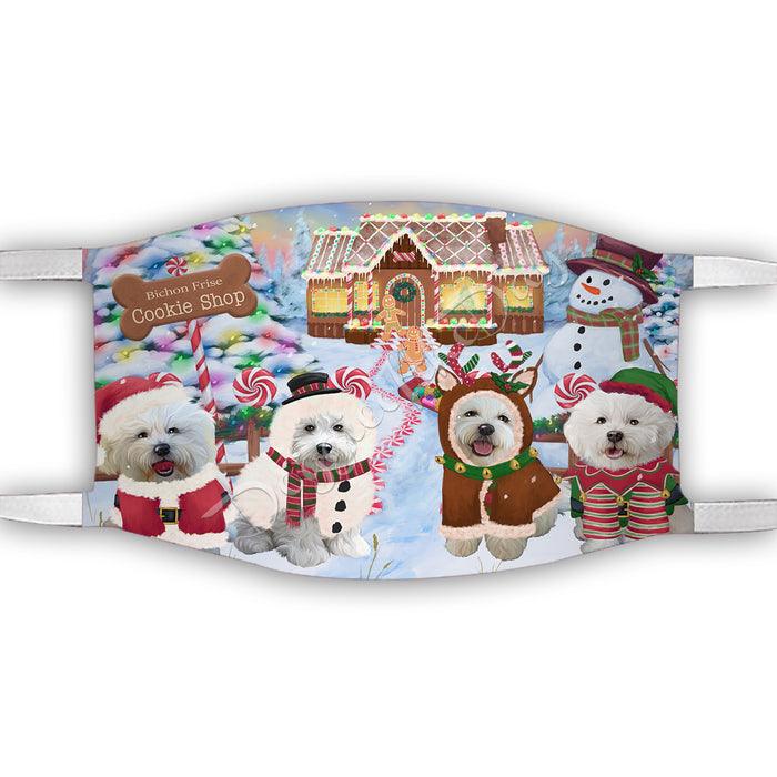 Holiday Gingerbread Cookie Bichon Frise Dogs Shop Face Mask FM48870