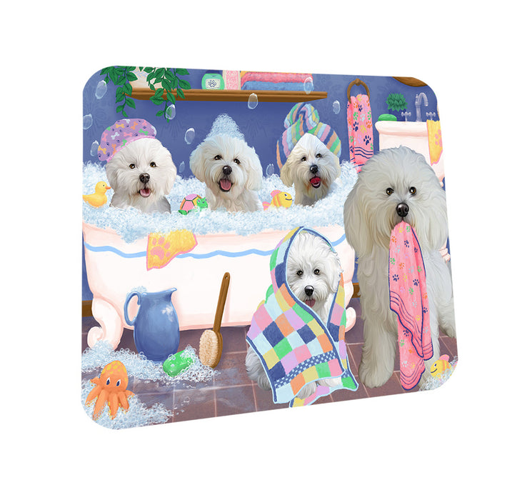 Rub A Dub Dogs In A Tub Bichon Frises Dog Coasters Set of 4 CST56723