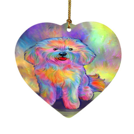 Paradise Wave Bichon Frise Dog Heart Christmas Ornament HPOR57050