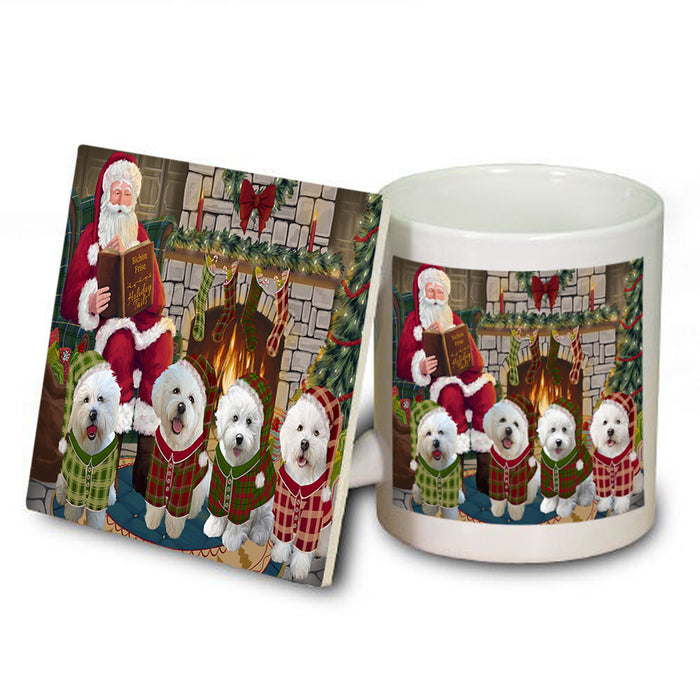 Christmas Cozy Holiday Tails Bichon Frises Dog Mug and Coaster Set MUC55093