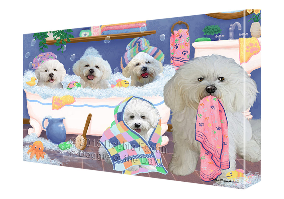 Rub A Dub Dogs In A Tub Bichon Frises Dog Canvas Print Wall Art Décor CVS133109