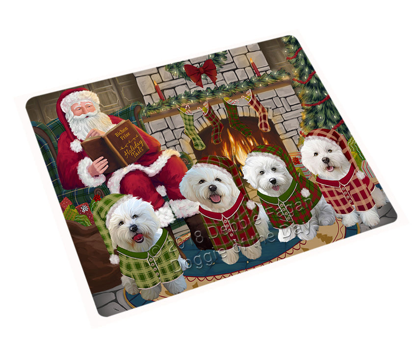 Christmas Cozy Holiday Tails Bichon Frises Dog Large Refrigerator / Dishwasher Magnet RMAG92874