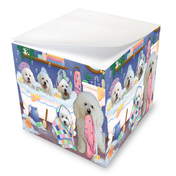 Rub A Dub Dogs In A Tub Bichon Frises Dog Note Cube NOC54837