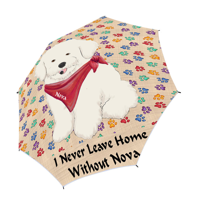 Custom Pet Name Personalized I never Leave Home Bichon Frise Dog Semi-Automatic Foldable Umbrella