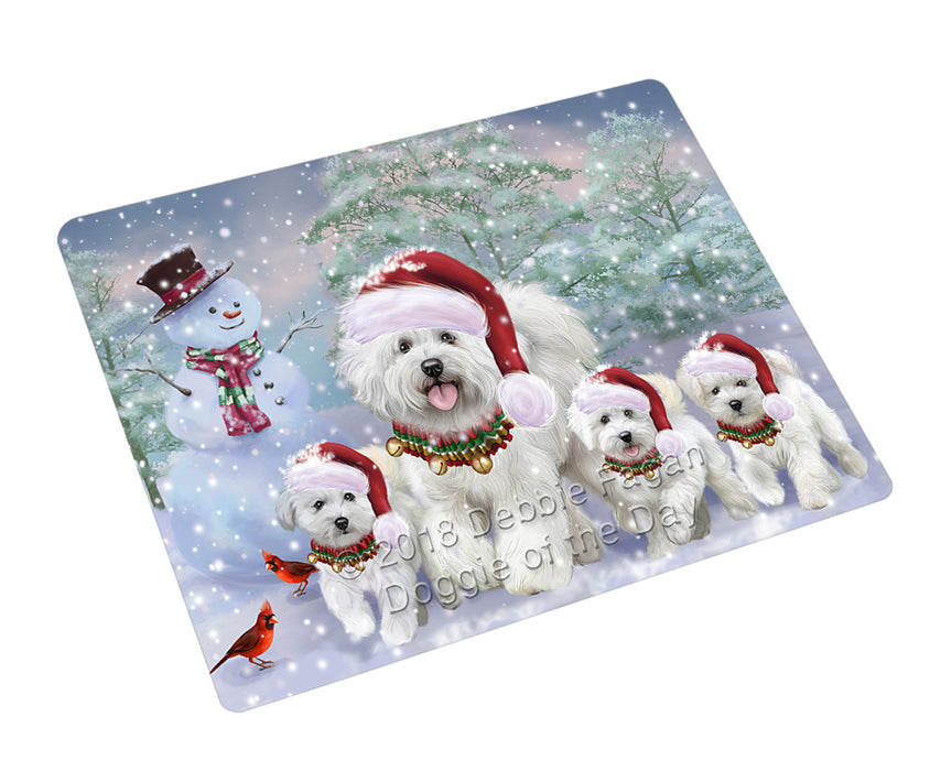 Christmas Running Family Bichon Frise Dogs Refrigerator / Dishwasher Magnet RMAG105162