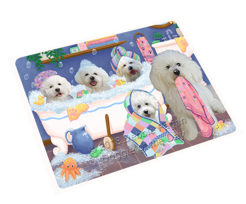 Rub A Dub Dogs In A Tub Bichon Frises Dog Cutting Board C75432