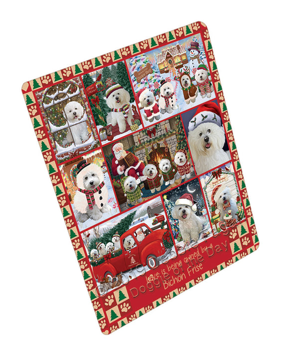 Love is Being Owned Christmas Bichon Frise Dogs Refrigerator / Dishwasher Magnet RMAG107736