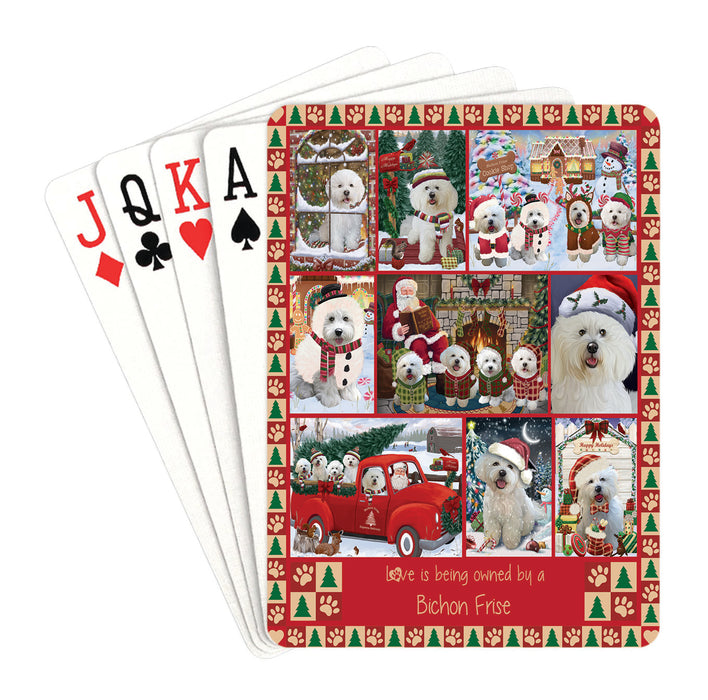 Love is Being Owned Christmas Bichon Frise Dogs Playing Card Decks
