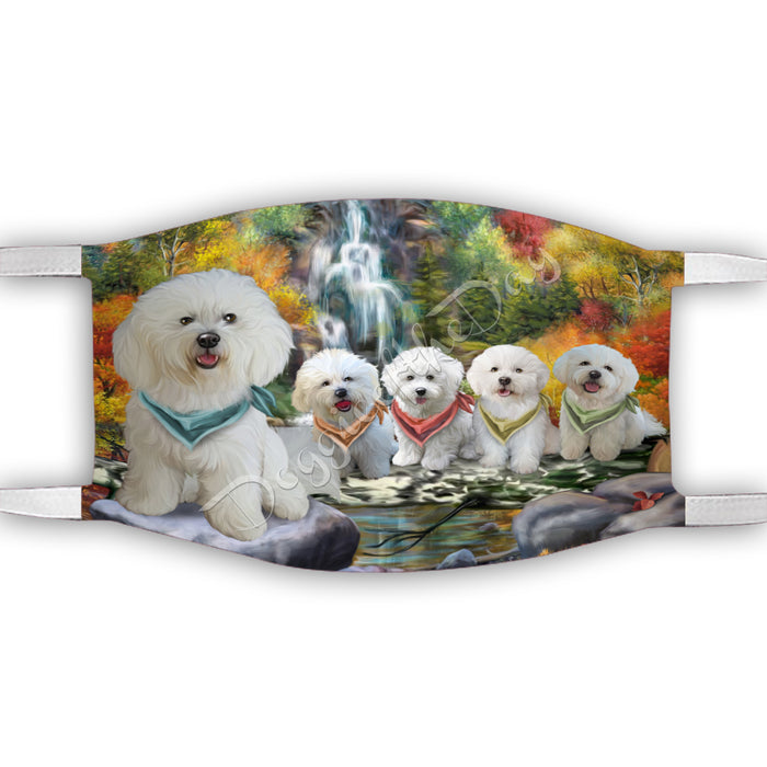 Scenic Waterfall Bichon Frise Dogs Face Mask FM49275