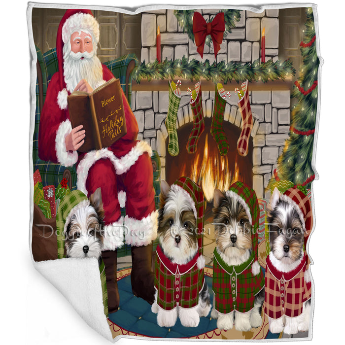 Christmas Cozy Holiday Tails Biewer Terriers Dog Blanket BLNKT115338