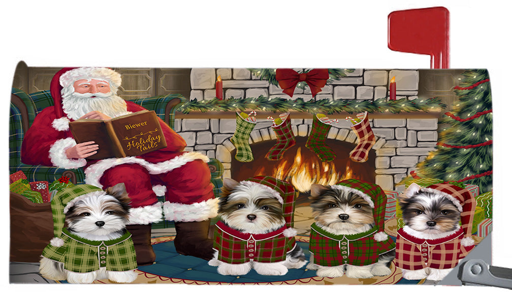 Christmas Cozy Holiday Fire Tails Biewer Dogs 6.5 x 19 Inches Magnetic Mailbox Cover Post Box Cover Wraps Garden Yard Décor MBC48880