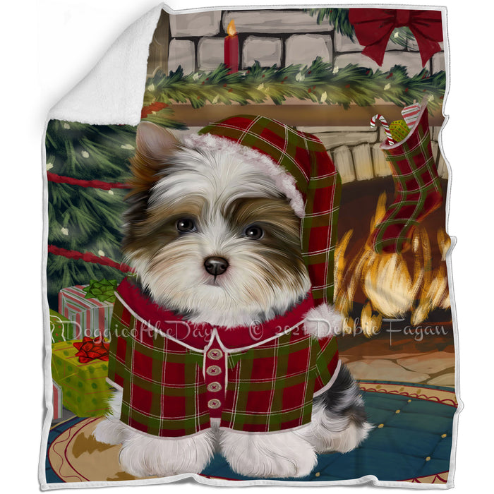 The Stocking was Hung Biewer Terrier Dog Blanket BLNKT116364