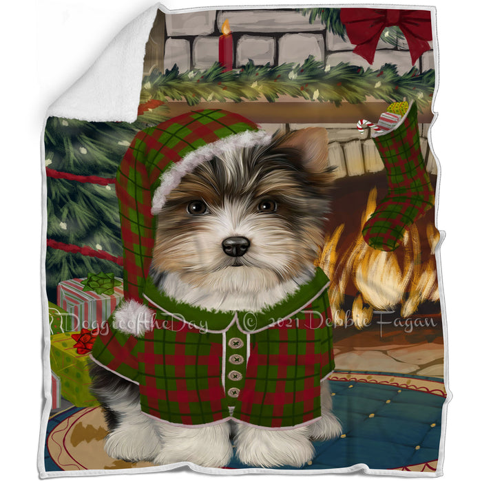 The Stocking was Hung Biewer Terrier Dog Blanket BLNKT116373