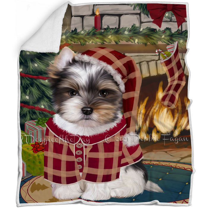 The Stocking was Hung Biewer Terrier Dog Blanket BLNKT116382