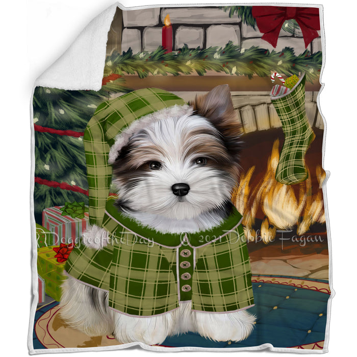 The Stocking was Hung Biewer Terrier Dog Blanket BLNKT116391