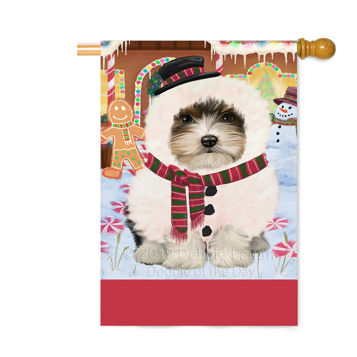 Personalized Gingerbread Candyfest Biewer Dog Custom House Flag FLG63732